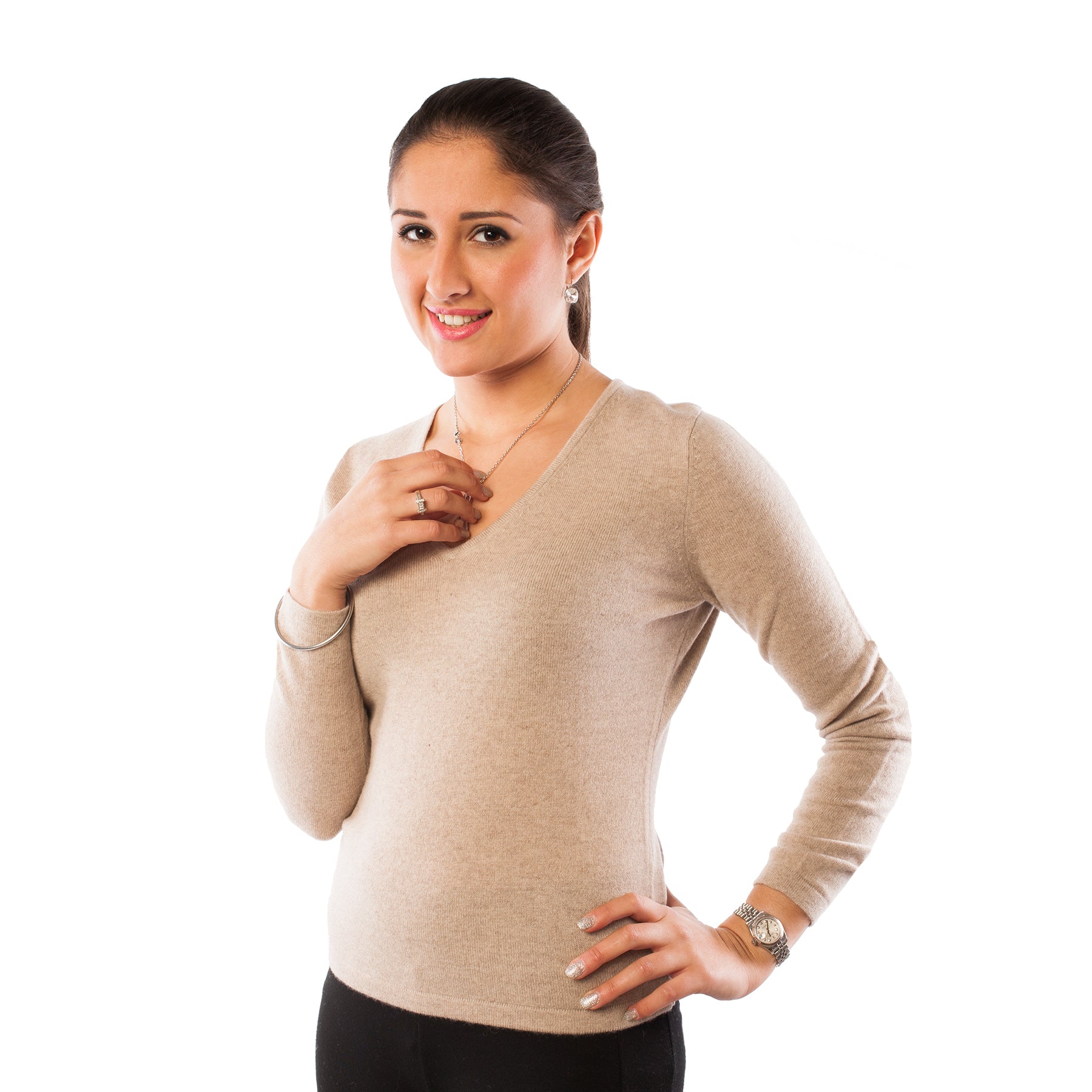 Beige crew store neck sweater women's