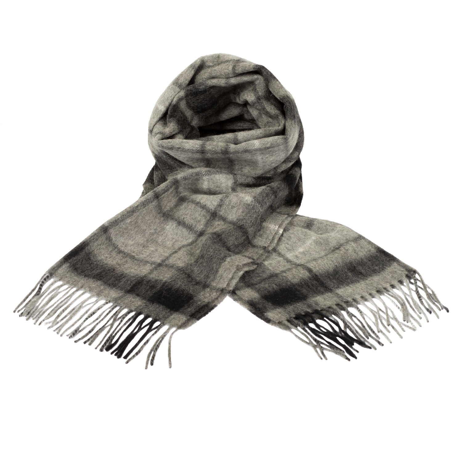 Edinburgh 100% Cashmere Wide Scarf MONOCHROME BUCHANAN | Dunedin Cash ...