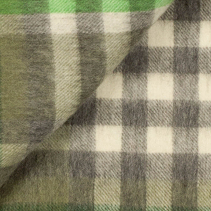 90/10 Tartan Cashmere Blanket Scarf Olive - Dunedin Cashmere