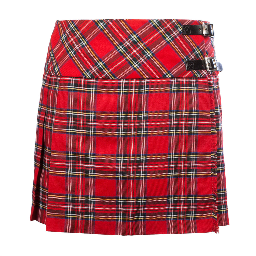 Ladies Tartan Billie Kilted Skirt Stewart Royal Dunedin Cashmere