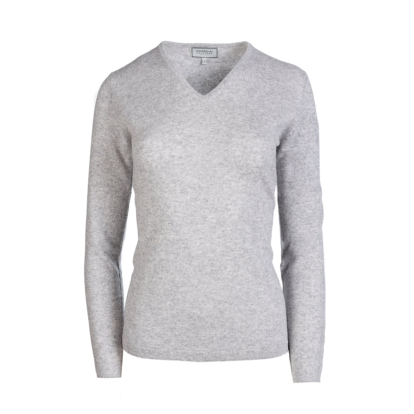 Women s Cashmere V Neck Jumper Silver Clay