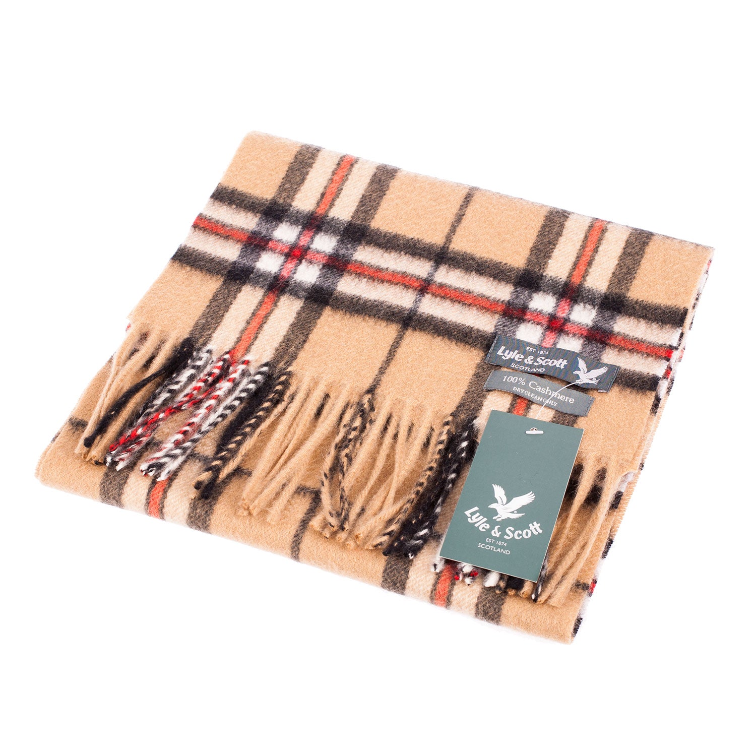 Lyle Scott 100 Cashmere Scarf THOMSON CAMEL Dunedin Cashmere