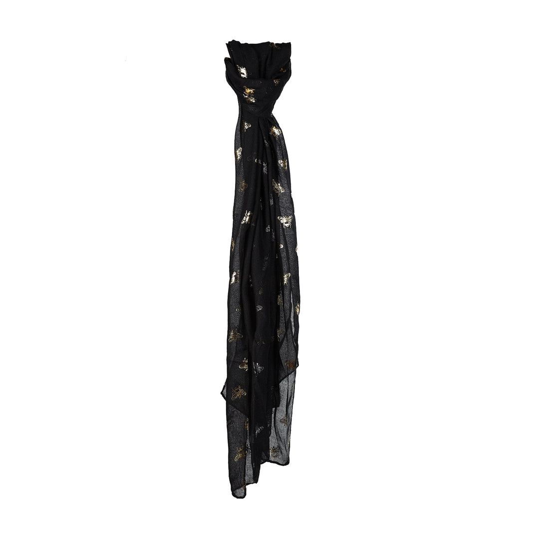 Bee Thin Scarf Black - Dunedin Cashmere