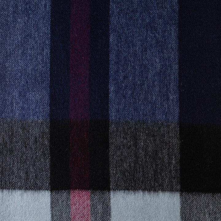 Chequer Cashmere Blend Blanket Exploded Navy - Dunedin Cashmere