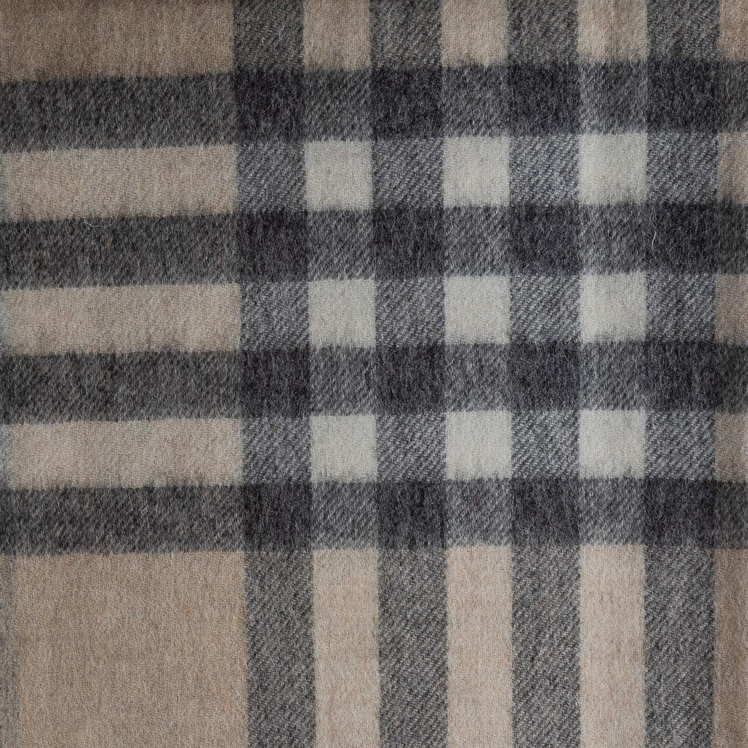 Chequer Cashmere Blend Blanket Natural - Dunedin Cashmere