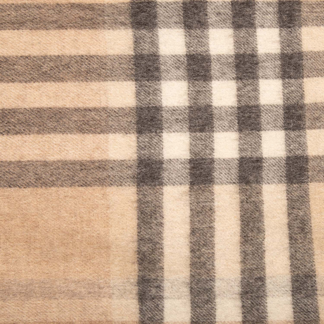 Chequer Cashmere Blend Blanket Natural - Dunedin Cashmere