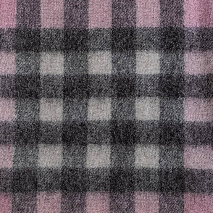 Chequer Cashmere Blend Blanket Pink - Dunedin Cashmere