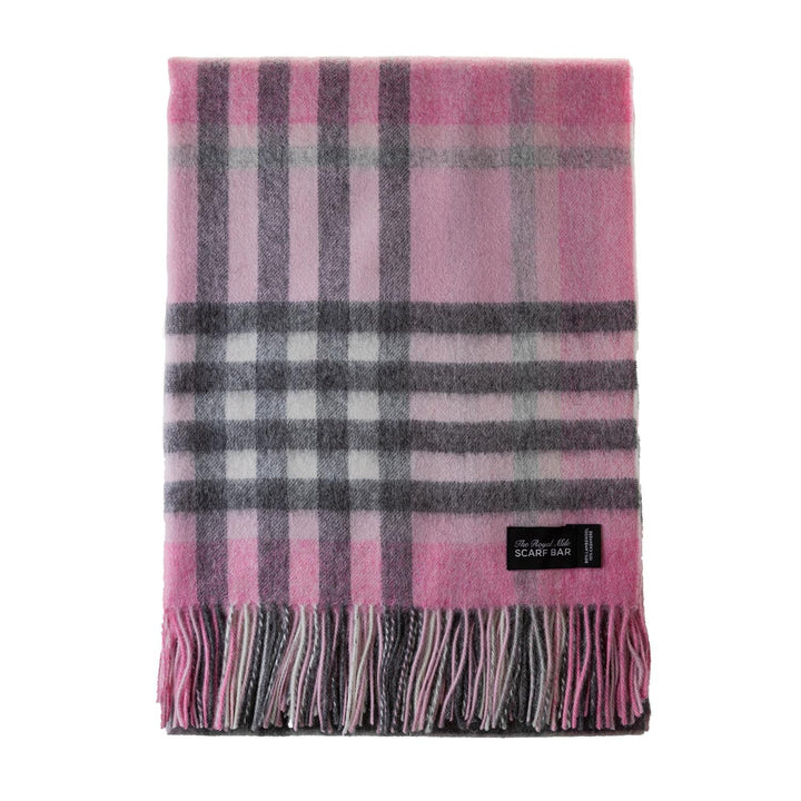 Chequer Cashmere Blend Blanket Pink - Dunedin Cashmere