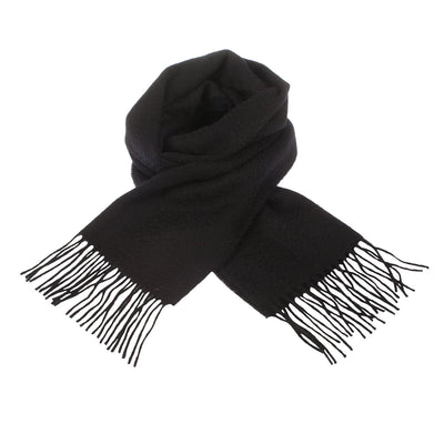 Edinburgh 100% Lambswool Scarf BLACK | Dunedin Cashmere