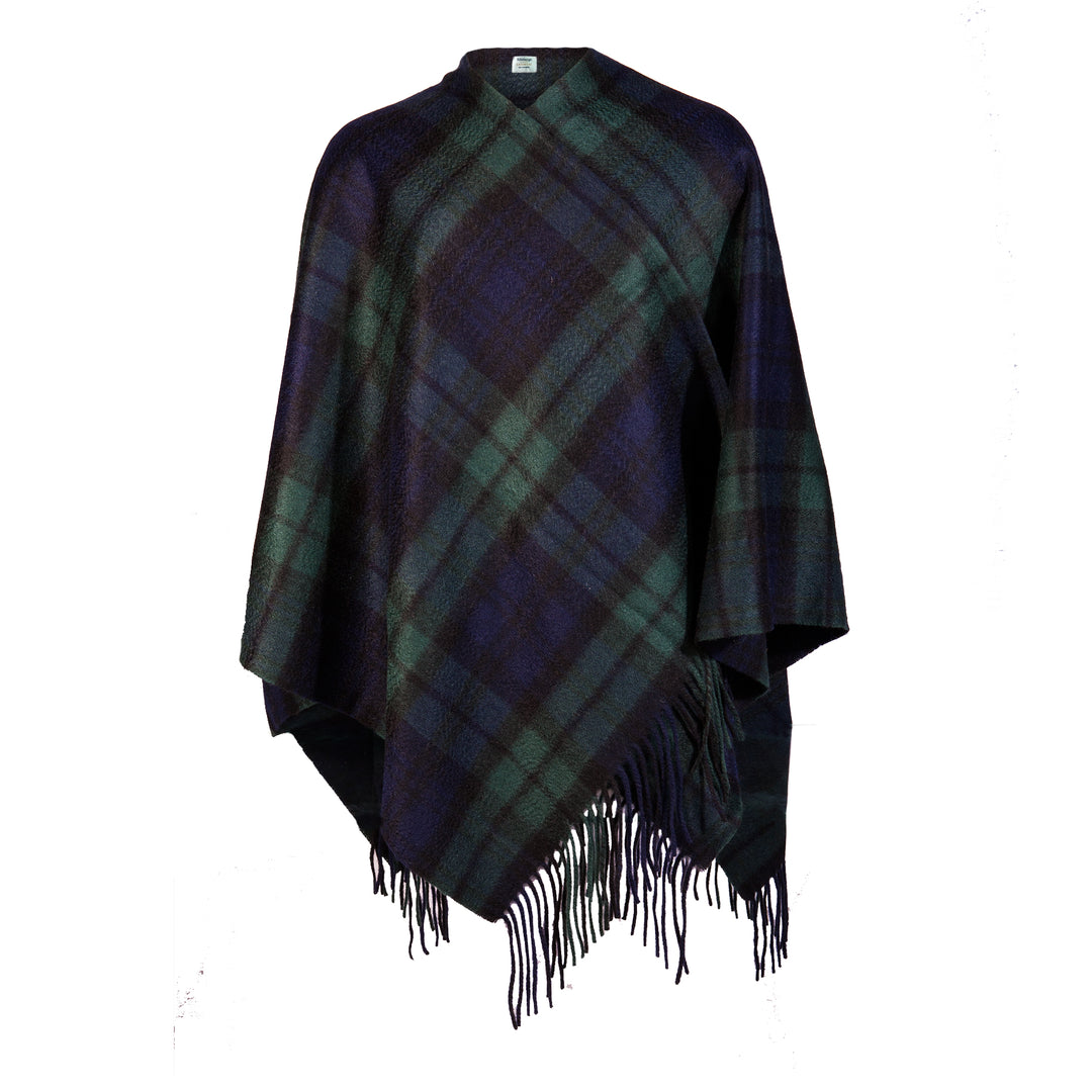 Edinburgh Cashmere Mini Cape Black Watch - Dunedin Cashmere