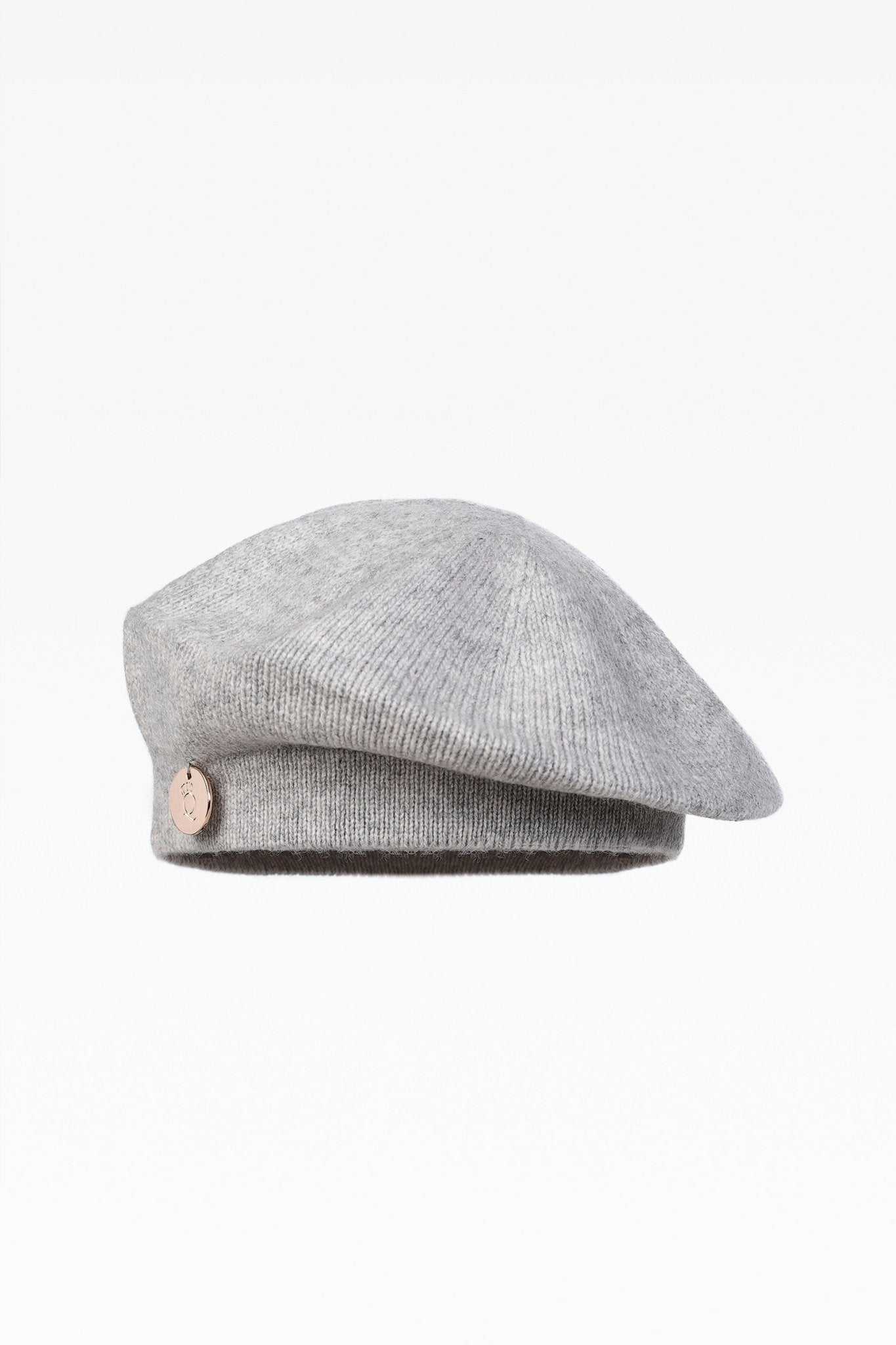 Florence Ladies Cashmere Beret Hat in Silver Clay Dunedin Cashmere