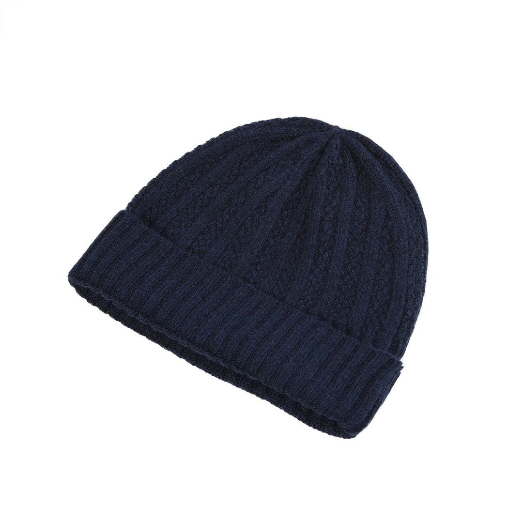 Gents Seed Stitch Rib Turn Up Beanie Cosmos - Dunedin Cashmere