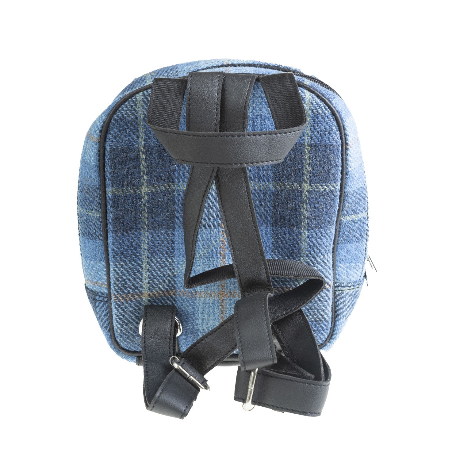 Ht Vegan Leather Small Backpack Blue Check Black