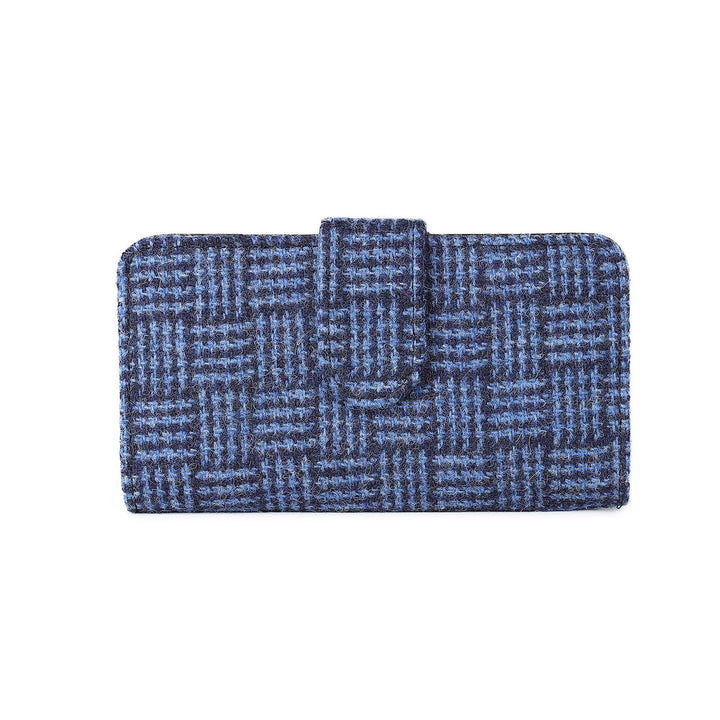 Iona Long Purse Blue Basket Weave - Dunedin Cashmere