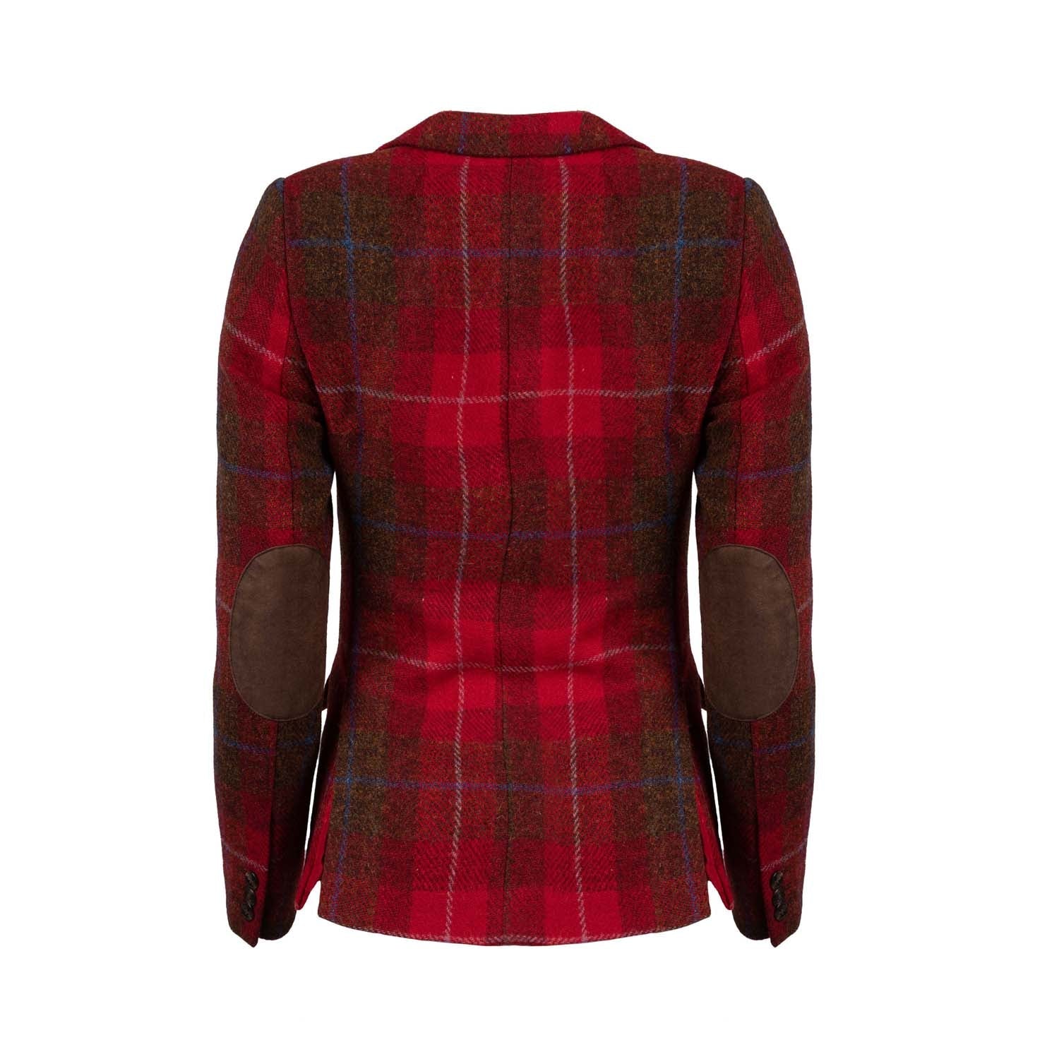 Ladies Iona Harris Tweed Jacket Ha222 A1 Red Check
