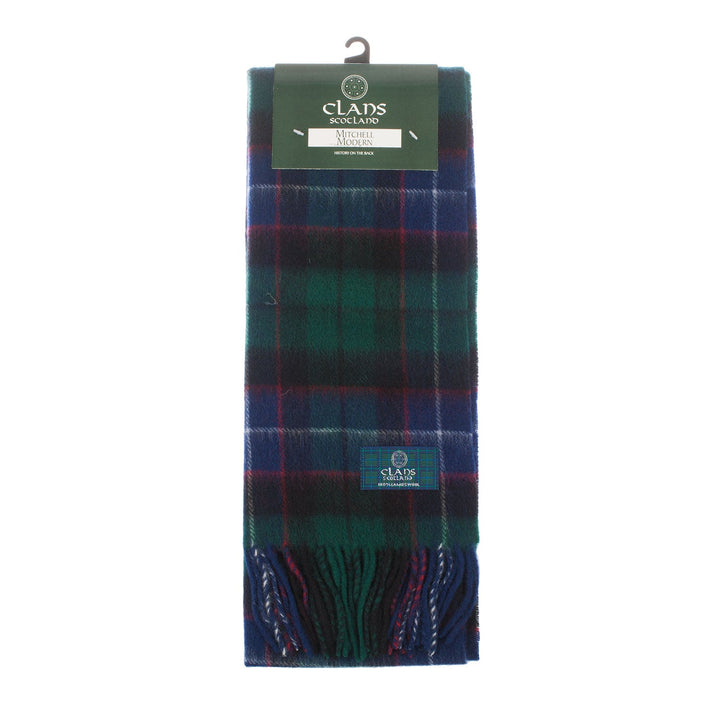 Lambswool Scottish Tartan Clan Scarf Mitchell - Dunedin Cashmere