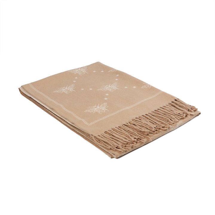 Scarf With Tassels Bee Light Beige - Dunedin Cashmere